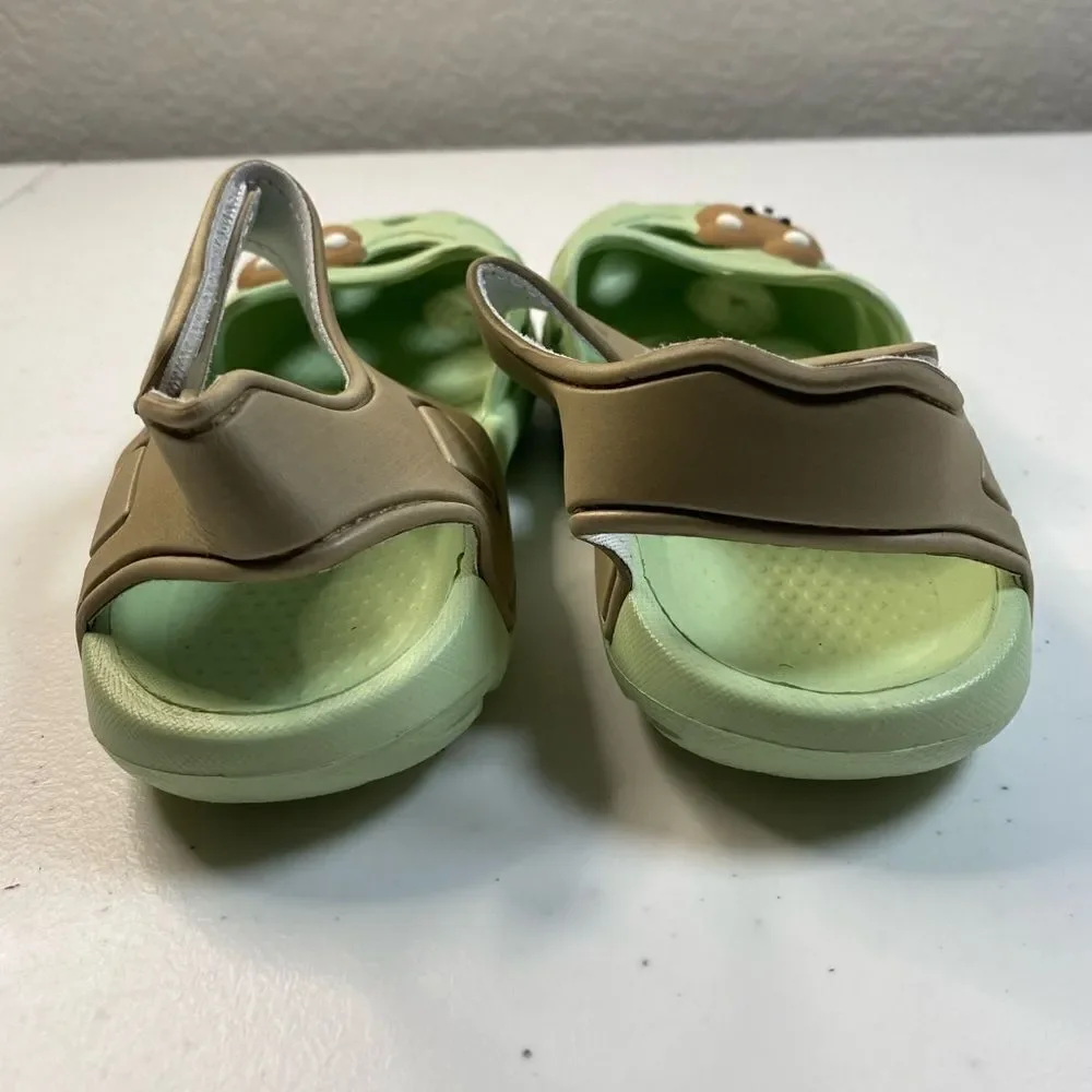 NWOB Toddler Unisex Green Clogs/Mules/Sandals Hook & Loop Strap - Size 10